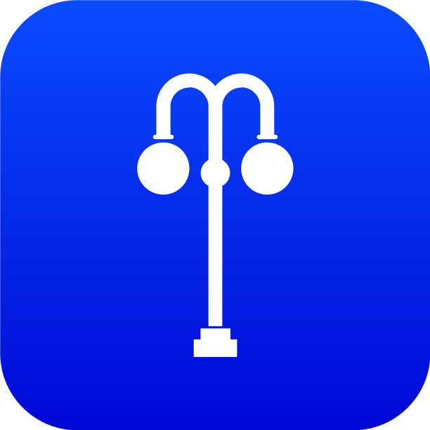 路灯图标数字蓝色图片下载