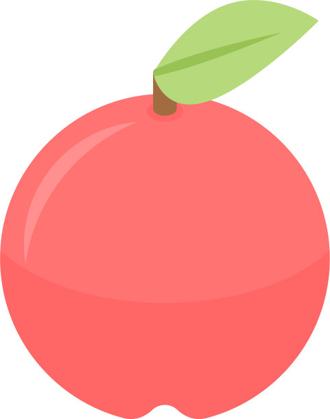 红苹果图标等距风格图片下载