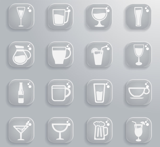 玻璃杯和杯子只是图标图片下载