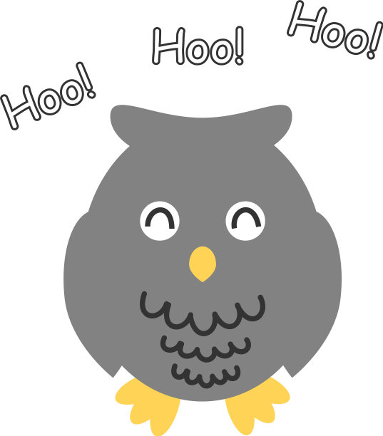 有趣的灰色微笑猫头鹰，说呼呼图片下载