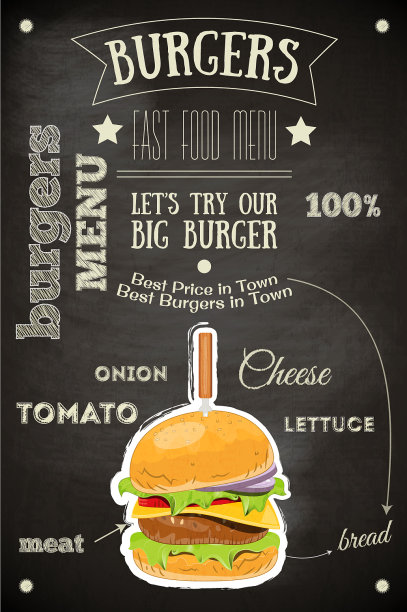 汉堡的房子菜单图片下载