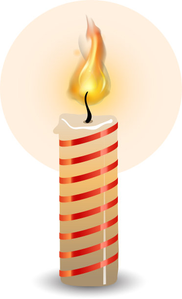 圣诞蜡烛用火火焰逼真图片下载
