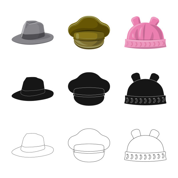 设计帽子及帽子标志套装图片下载