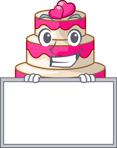 咧嘴笑与板婚礼蛋糕的角色图片下载