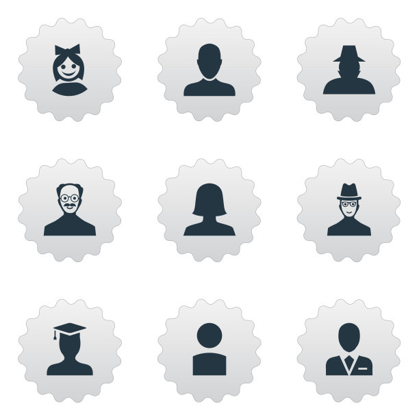 一组简单的成员图标图片下载