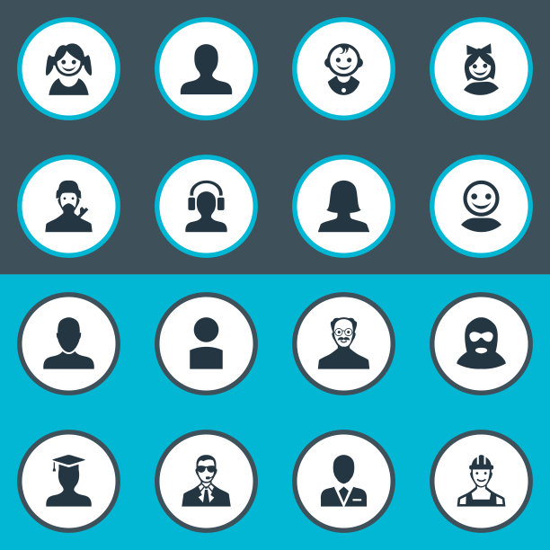 一组简单的头像图标图片下载