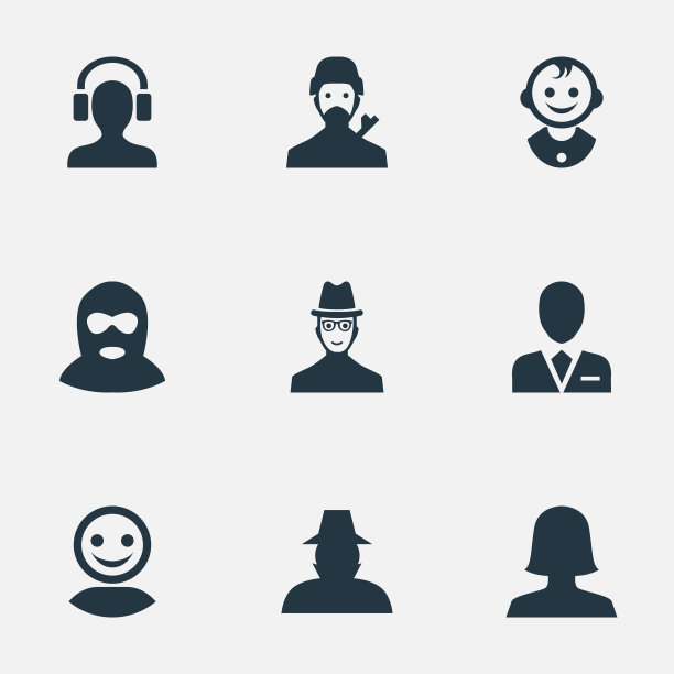 一组简单的人类图标图片下载