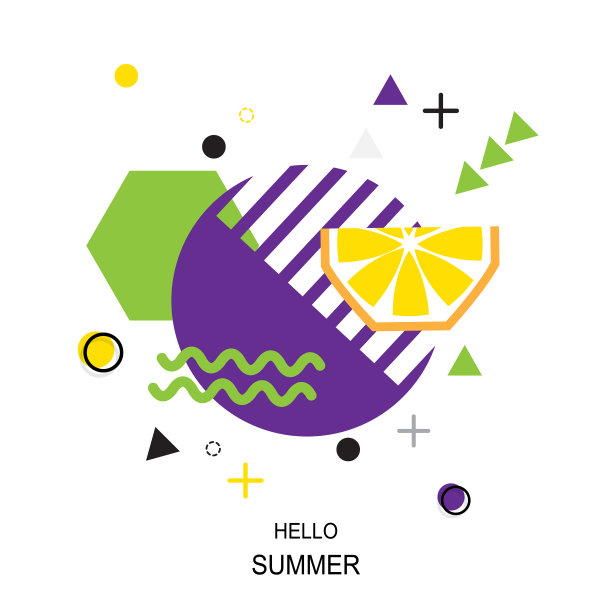 时尚的几何图案搭配橙色图片下载