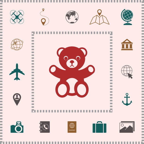 泰迪熊图标元素为您的设计图片下载