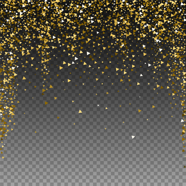 金色三角形豪华闪闪的五彩纸屑散落图片下载