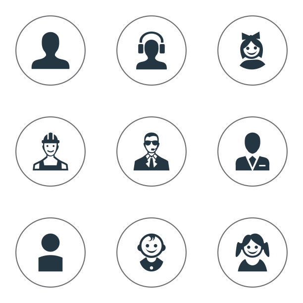 一组简单的头像图标图片下载