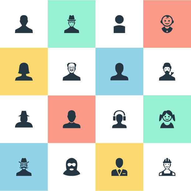 一组简单的头像图标图片下载