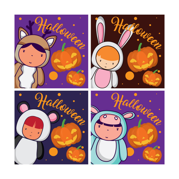 万圣节卡片套装图片下载