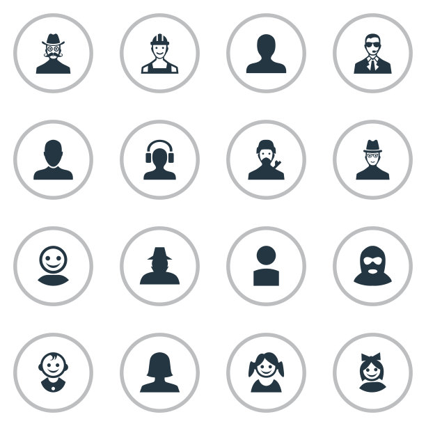 一组简单的头像图标图片下载