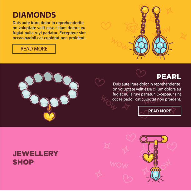 珠宝网店网站横幅平贴图片下载