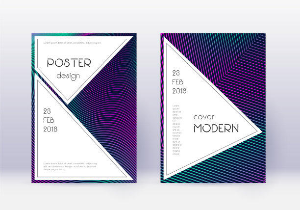 时尚的封面设计模板设置霓虹灯抽象l图片下载