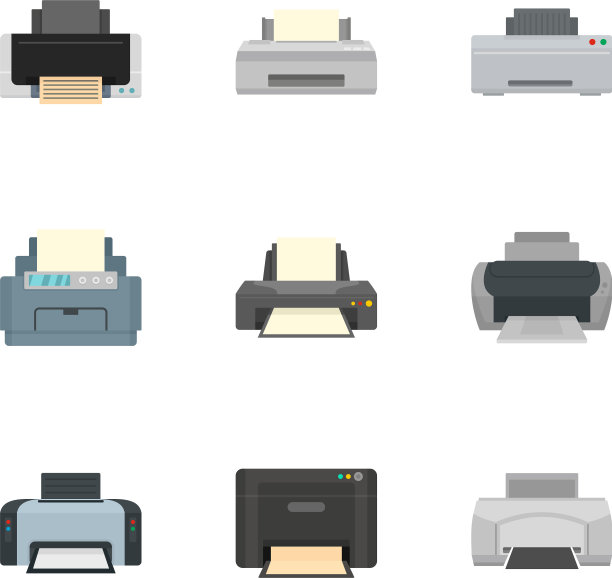 家用打印机图标设置平面样式图片下载