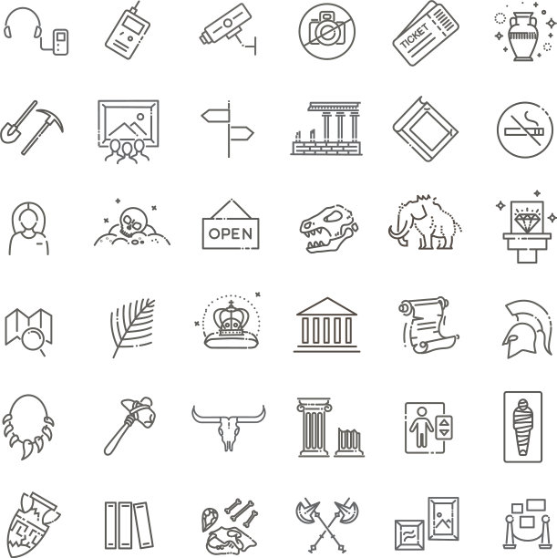 博物馆图标设置博物馆展品收集薄图片下载