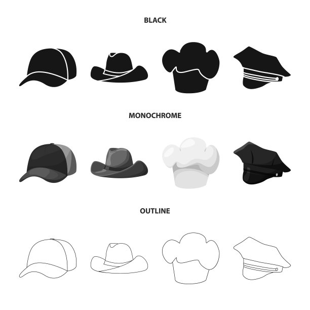 孤立对象服装和帽子标志图片下载