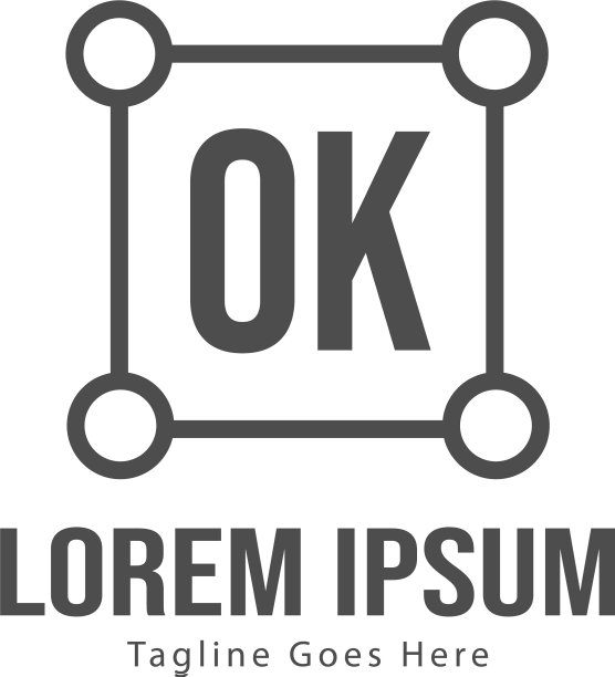 字母OK现代边框logo模板图片下载