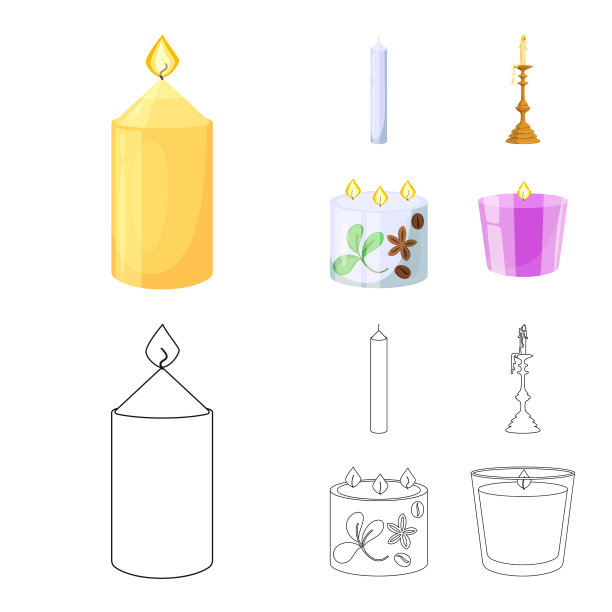 孤立对象的松弛和火焰图标设置图片下载