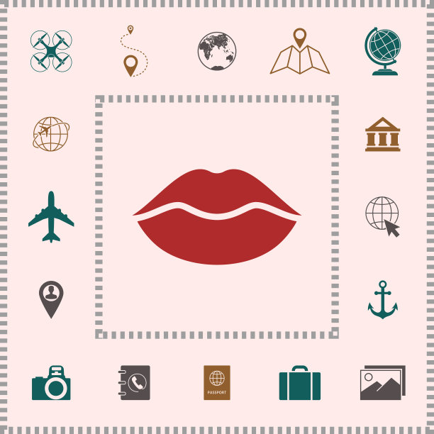 嘴唇符号图标元素为您的设计图片下载