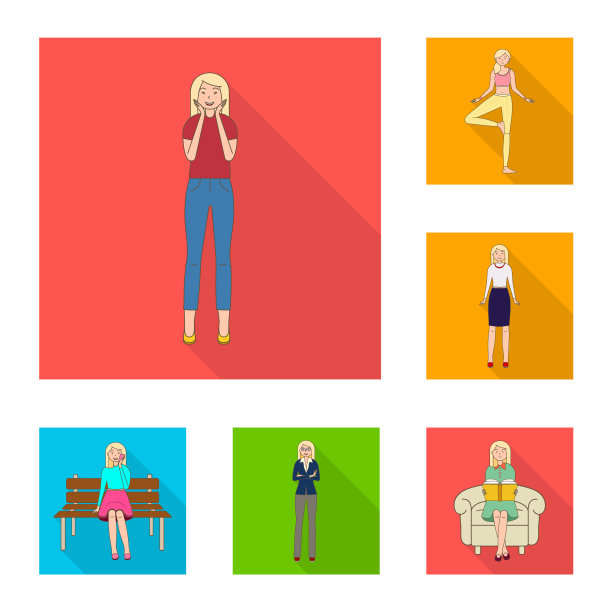 女人的设计和女人的身体标志集图片下载