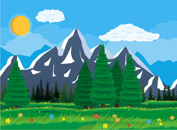 夏季自然山地景观国家公园图片下载