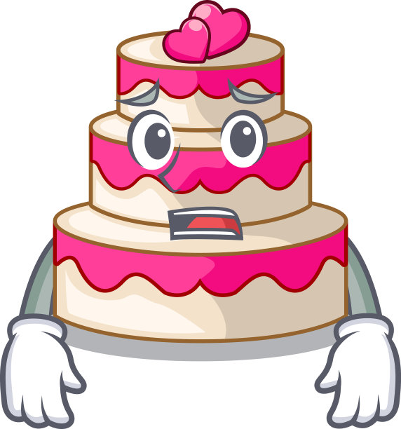 害怕卡通冰箱里的婚礼蛋糕图片下载