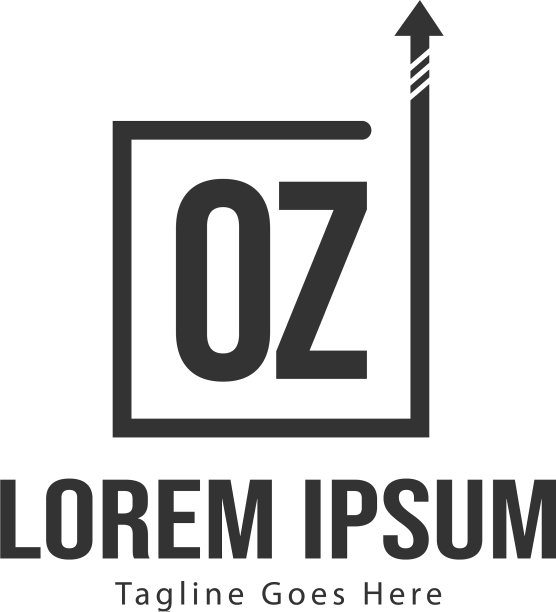 字母OZ现代边框logo模板图片下载