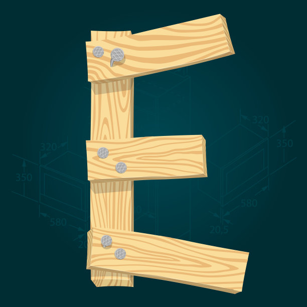 木板字体e图片下载