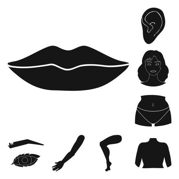 隔离对象的身体和部分标志的身体集图片下载