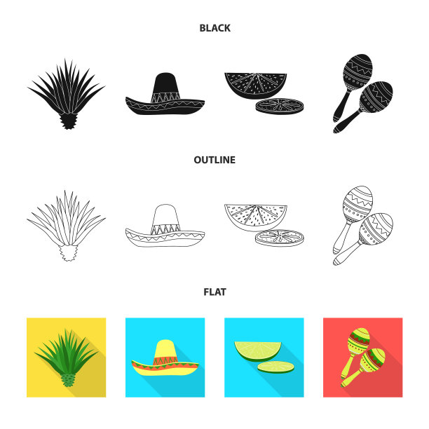 咖啡馆和拉丁标志集图片下载