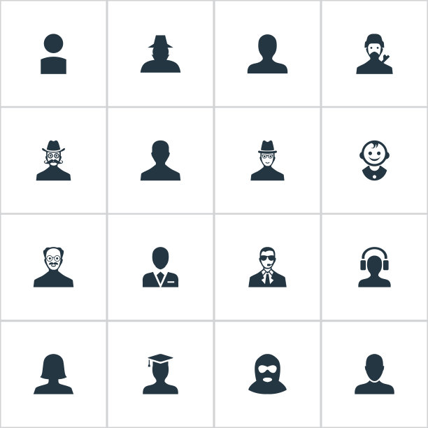 一组简单的人类图标图片下载