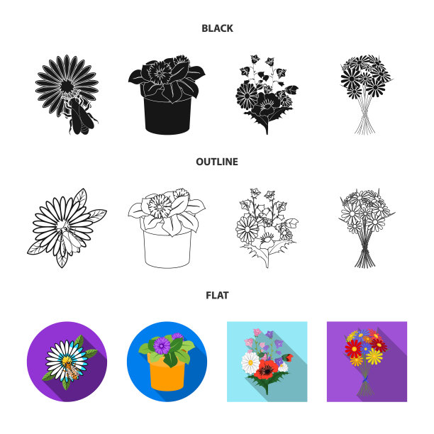 春天和花环标志集图片下载