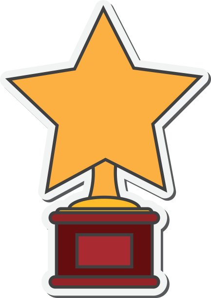 明星奖杯得主电影设计图片下载