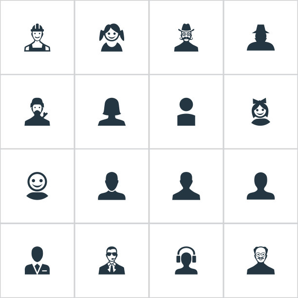 一组简单的成员图标图片下载