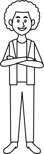 面带微笑的男子穿着便服，双臂交叉站立图片下载