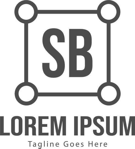带有现代框架的SB字母logo模板图片下载