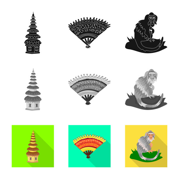 孤立的对象和旅行标志集和图片下载