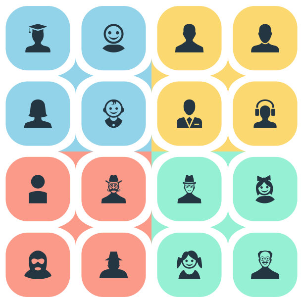 一组简单的人类图标图片下载