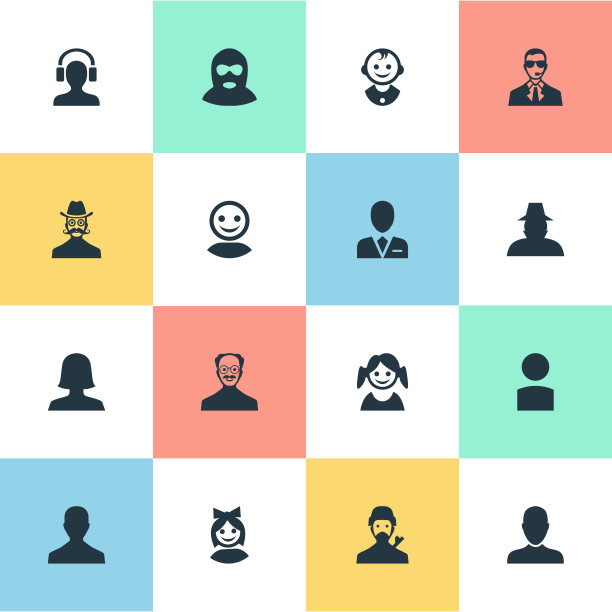 一组简单的头像图标图片下载