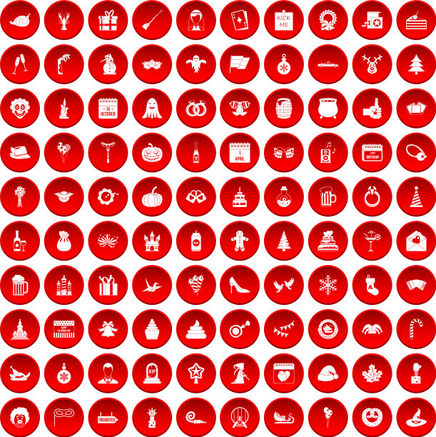 100假日图标设置为红色图片下载