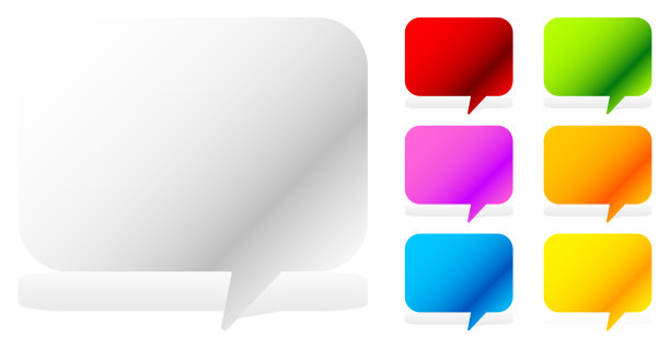 白色和六个生动的颜色讲话谈话泡泡图片下载
