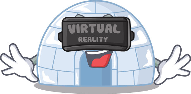 时尚的冰屋人物穿着虚拟现实图片下载