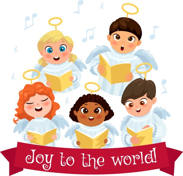 唱圣诞颂歌的孩子组成图片下载