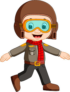 可爱快乐的飞机驾驶员挥手图片下载