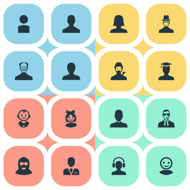 一组简单的头像图标图片下载