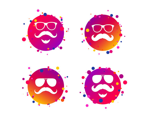 胡子和眼镜是潮人的标志图片下载