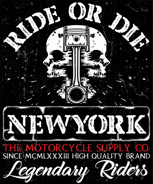 摩托车海报骷髅t恤图案图片下载